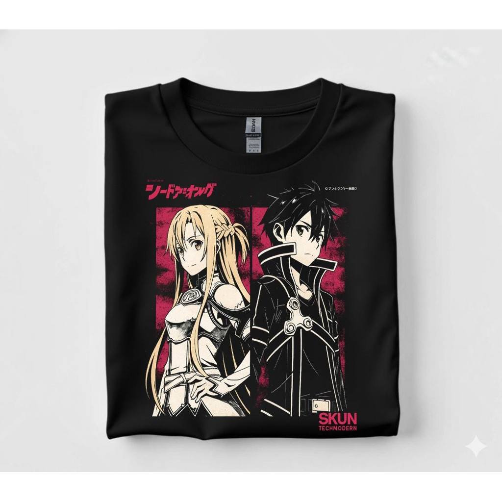2026 Camiseta Masculina Feminina Kirito Asuna Sword Art Online Mangá T-shirt Unissex Streetwear Envio Imediato