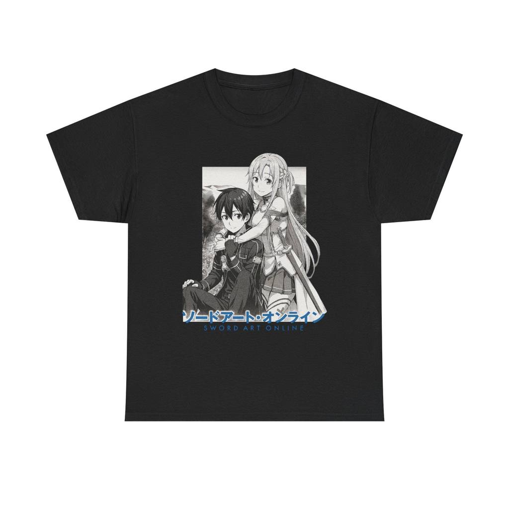 Camiseta Masculina Feminina Estampa Anime Sword Art Online Kirito Asuna Mangá T-shirt Unissex Streetwear Premium Algodão