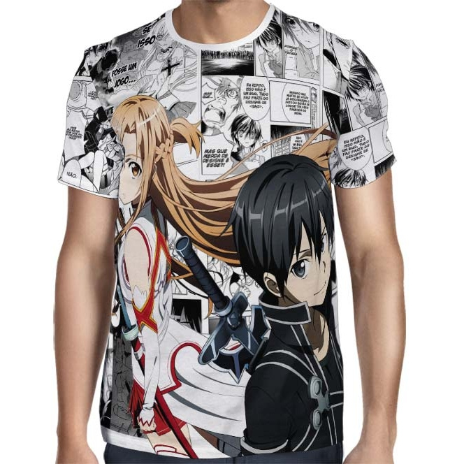 Camisa Premium - Sword Art Online Kirito e Asuna