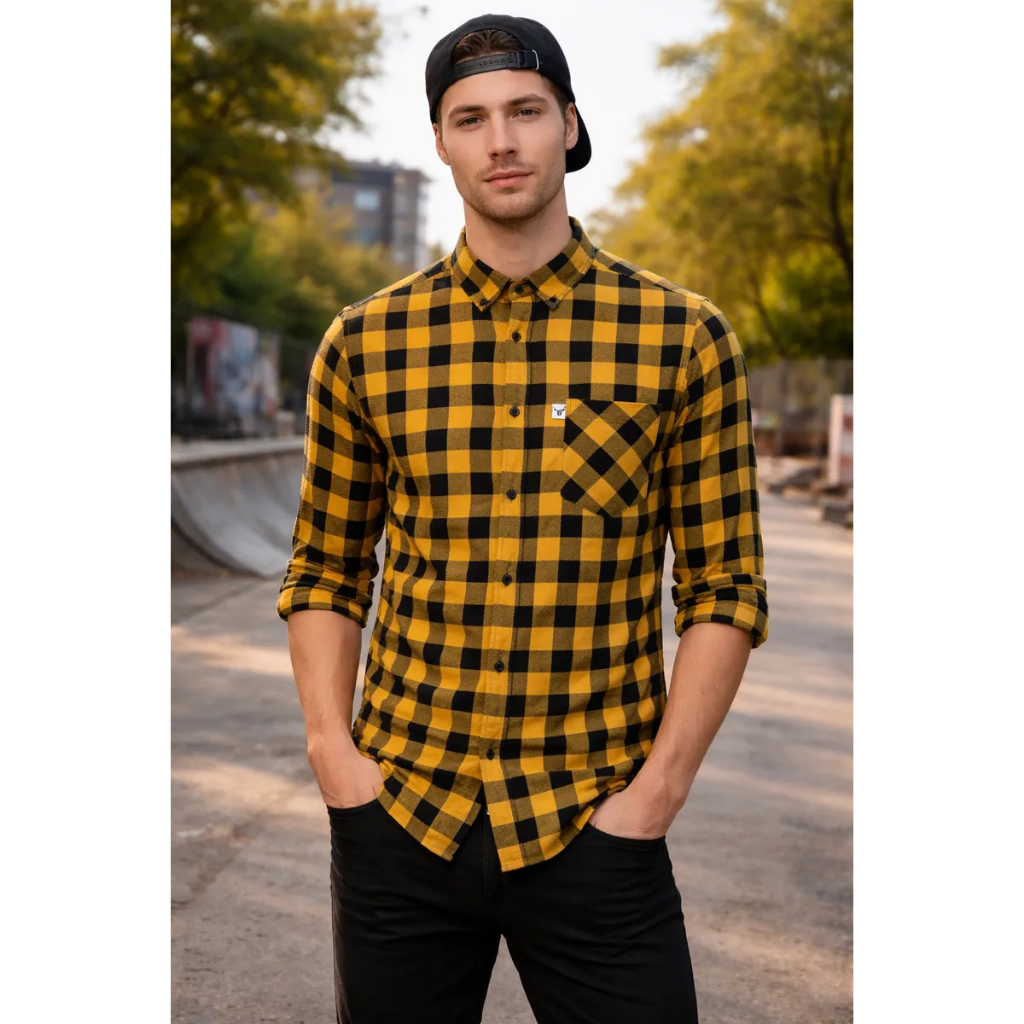 Camisa Flanela Xadrez Casual Masculina Comfort Longa Bolso
