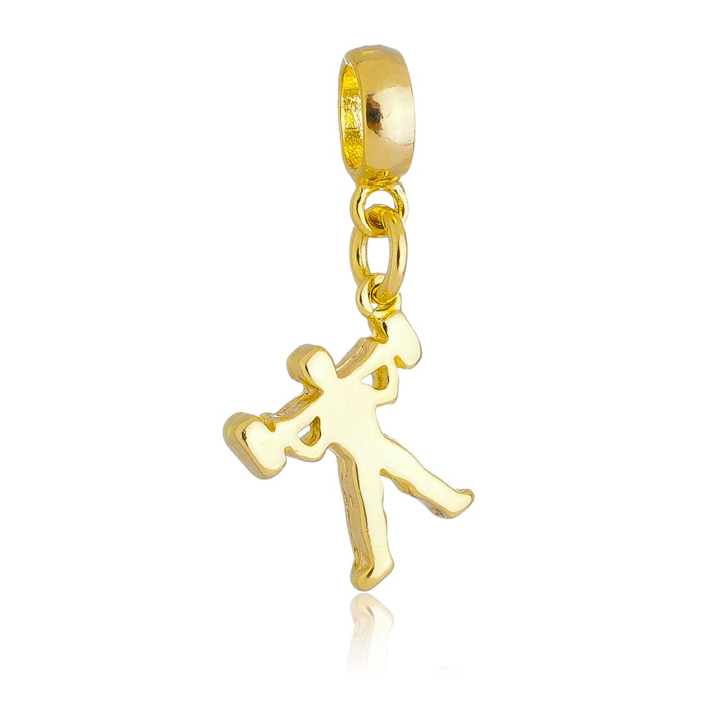 Berloque Mulher de Academia Banhado a Ouro 18k