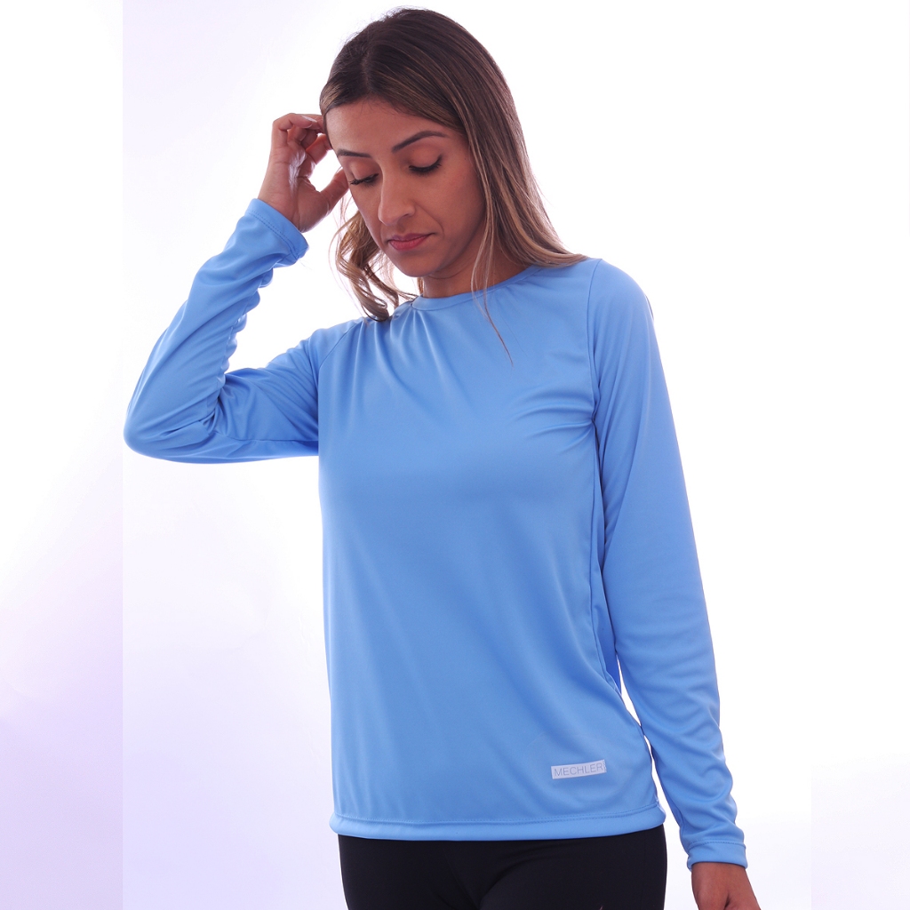 Camisa Dry Fit Performance Feminina Proteção UV Manga Comprida Academia Esporte Aquático Moda Mulher Fitness