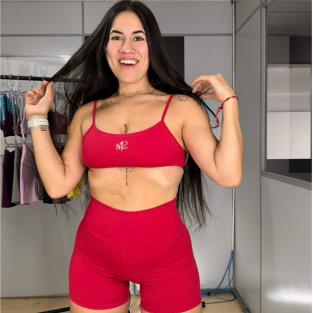 Conjunto Top + Short Fitness Virginia Mpaiva Mulher Roupa De Academia