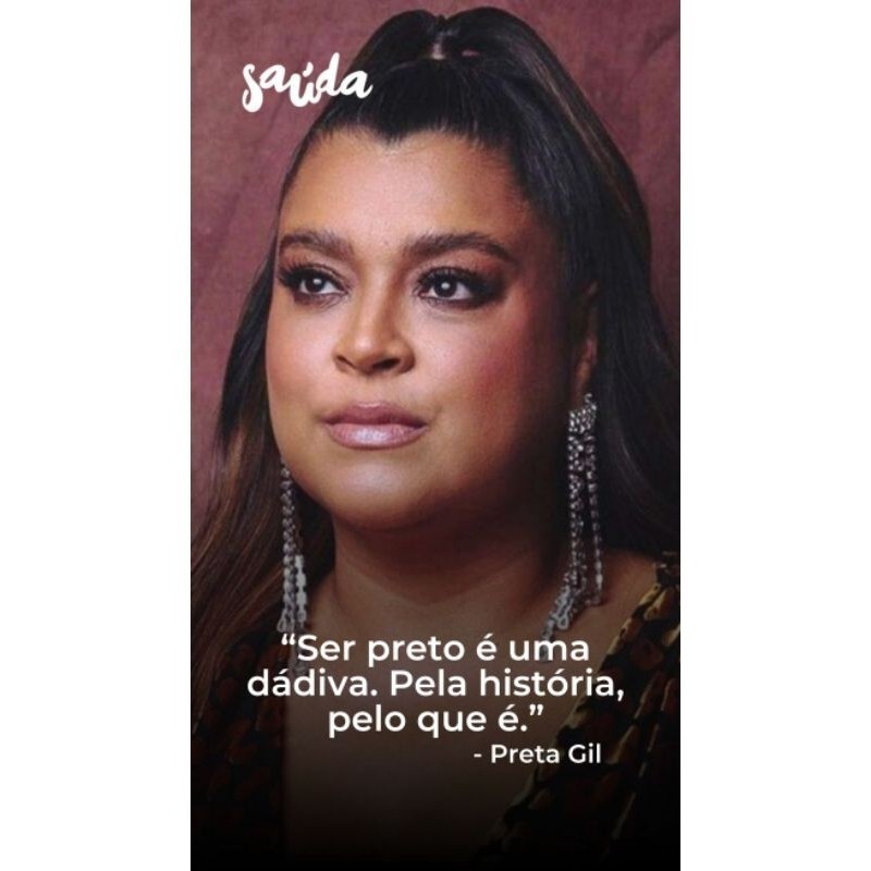 Quadro Cantora Preta Gil Frase