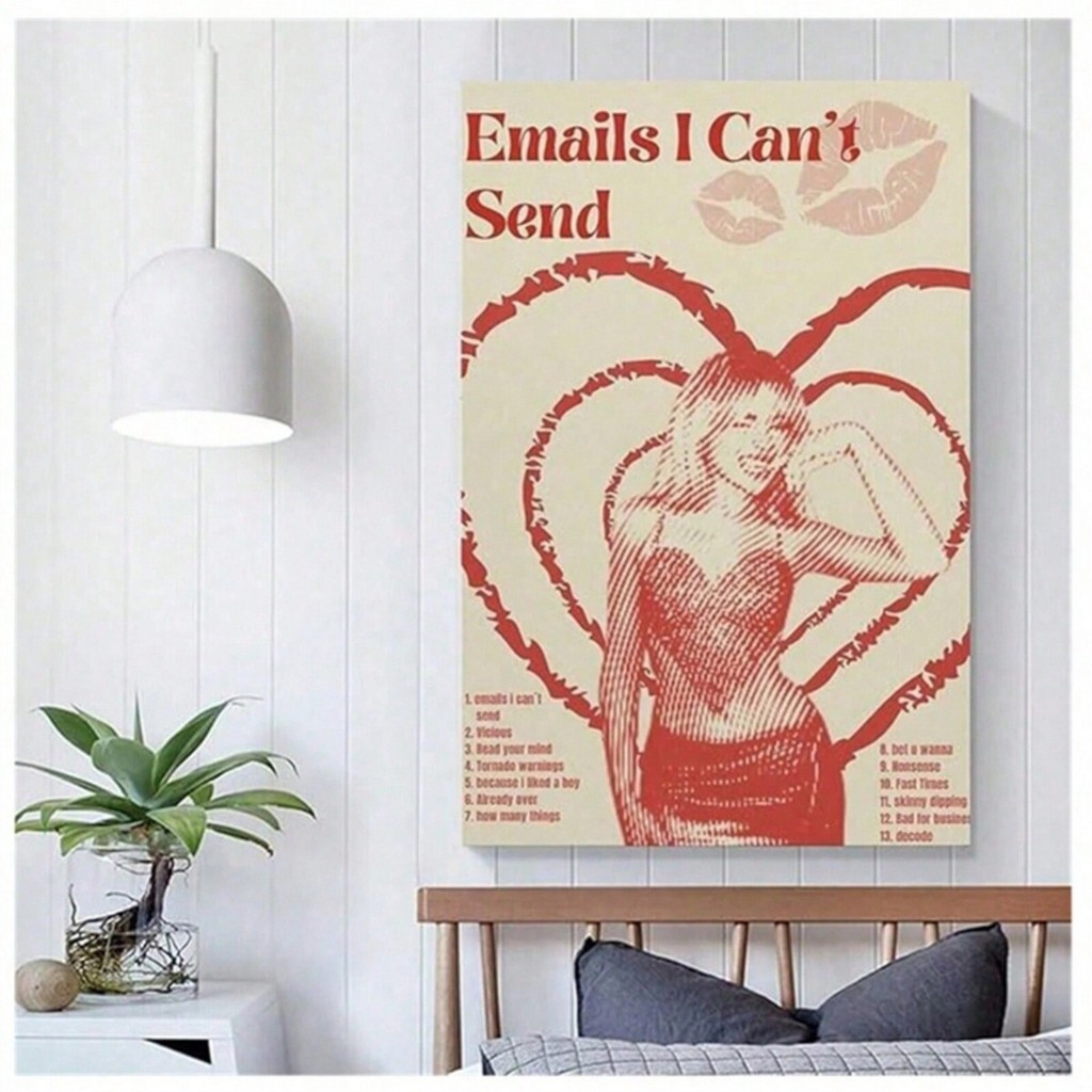 Quadro decorativo Cantora pop Sabrina Carpenter E-mails I can’t send álbum musical (1 peça)