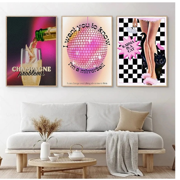 Quadros decorativos Pop Cantor Taylor-Swift Classic Music Album (3 peças)