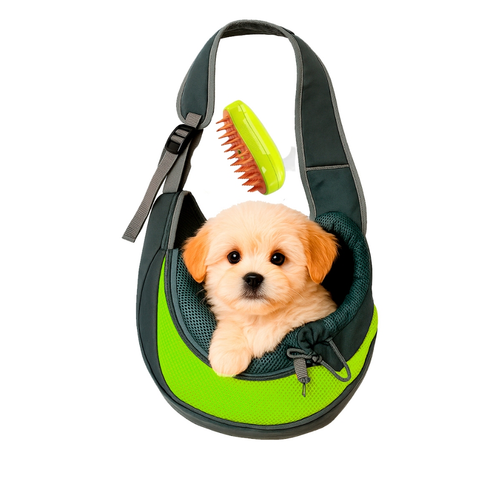Bolsa ombro tiracolo canguru passeio pet cães gatos grande coelho pequeno porte 8kg mochila + BRINDE ESCOVA VAPOR