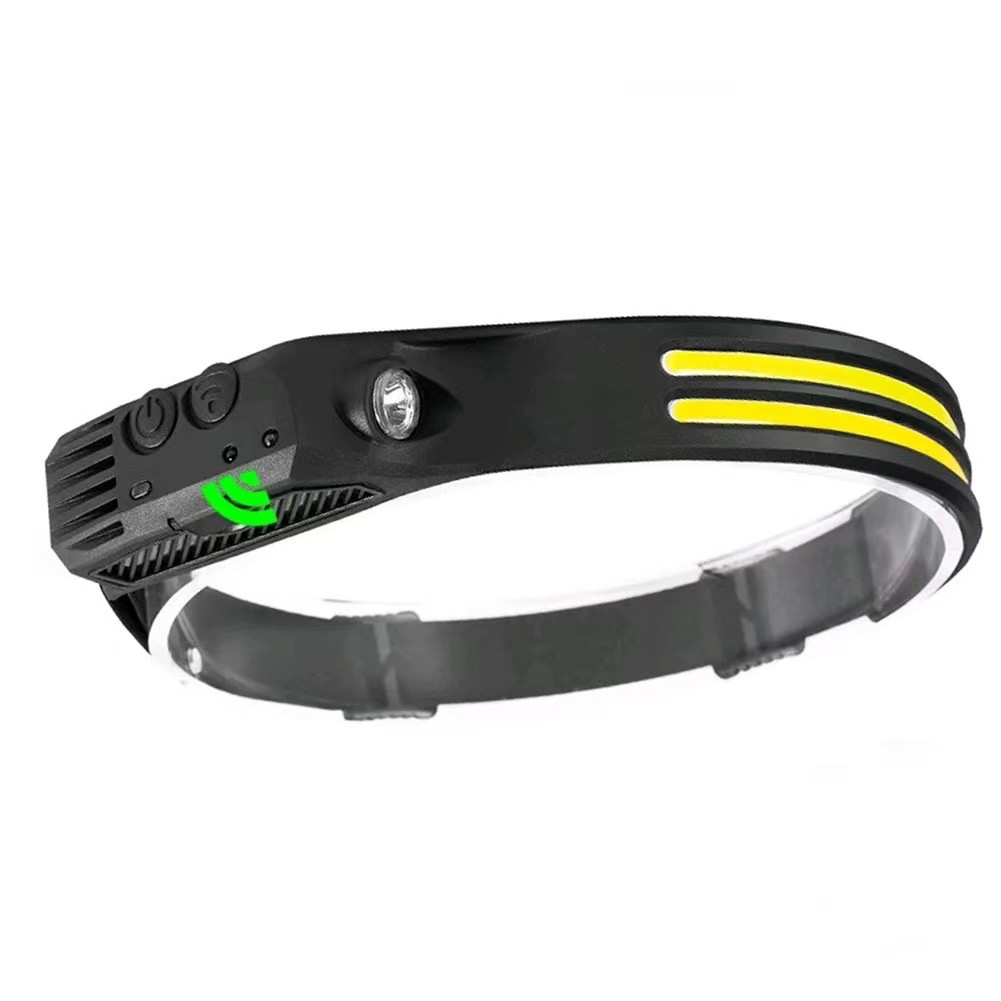 Lanterna de Cabeça Recarregável Com 2 Fita De Led Corpo Motion Camping Torch Light Lamp Com Usb
