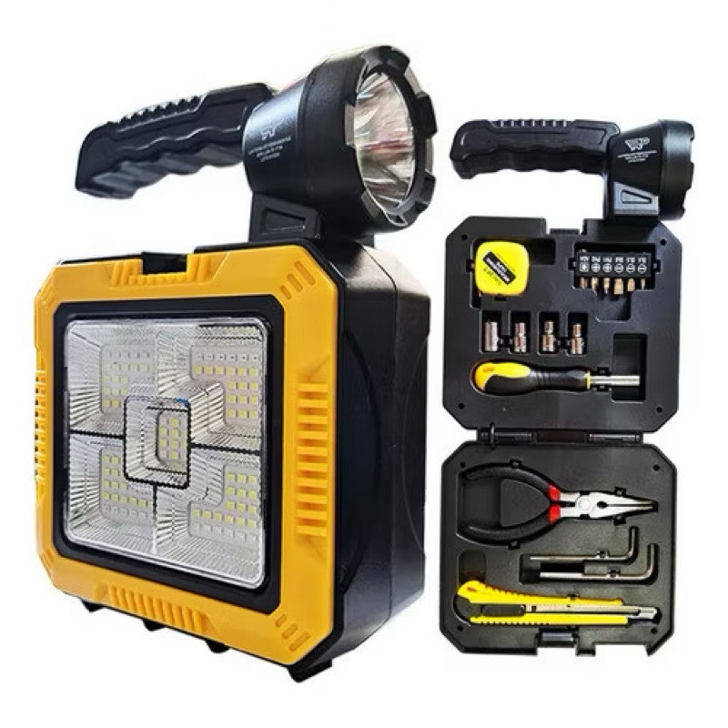 Light 3em1 - Luz Frontal/Lateral, Kit Ferramentas, Recarregável Solar/USB-C