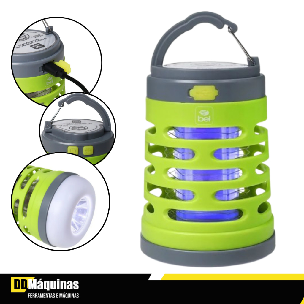 Lampião Lanterna Flex Light Led Espanta Mosquito Recarregável - Bel