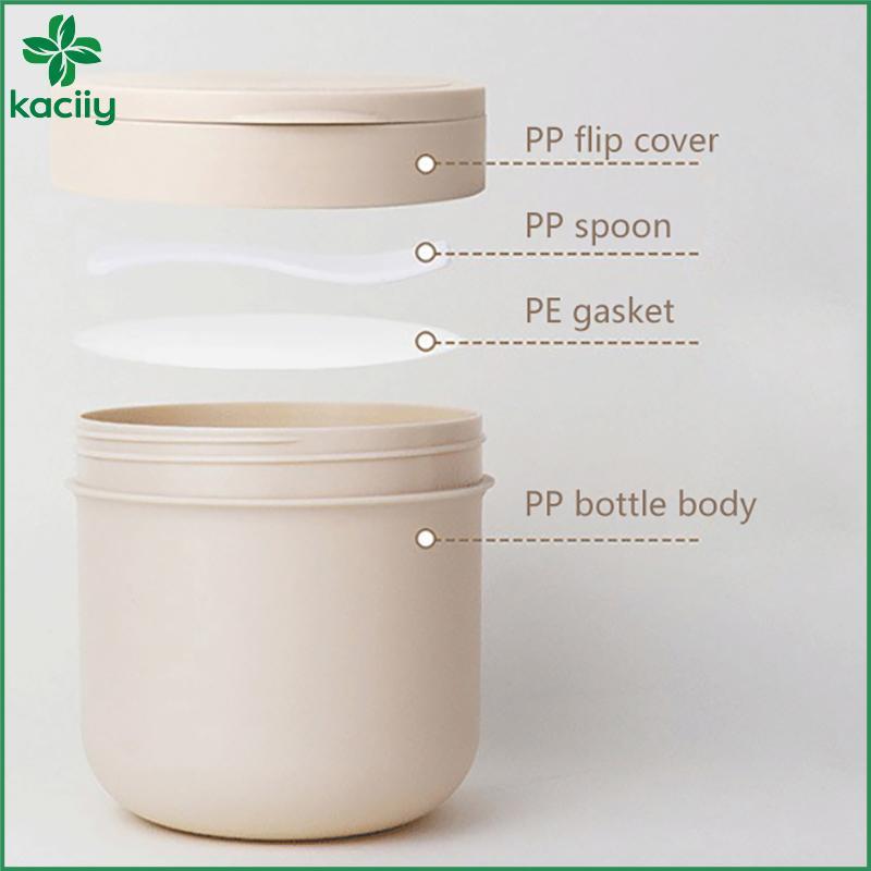 KC 1pcs 300/400ml Frasco Removedor De Maquiagem Recarregável Com Colher Vazio De Plástico Pote De Viagem Loção De Creme