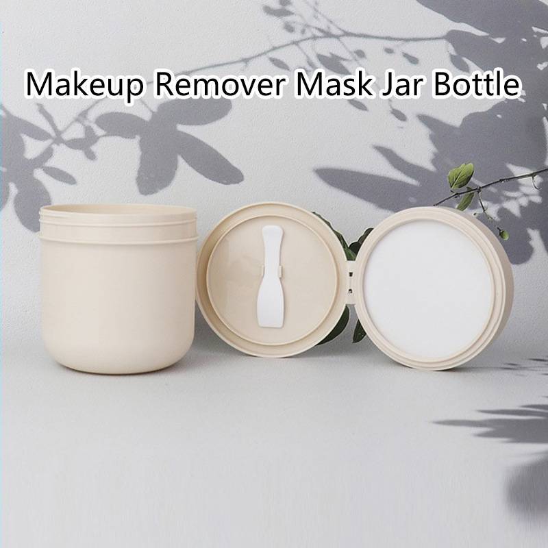 xinghernew 1pcs 300/400ml Frasco Removedor De Maquiagem Recarregável Com Colher Vazio De Plástico Pote De Viagem Creme F