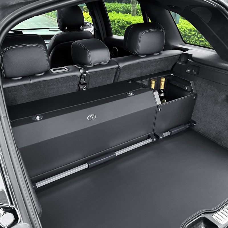Dedicado à Toyota Red Fir Trunk Storage Box Sequoia Couro Genuíno KX80 Tail Box Storage Box KX60 Storage