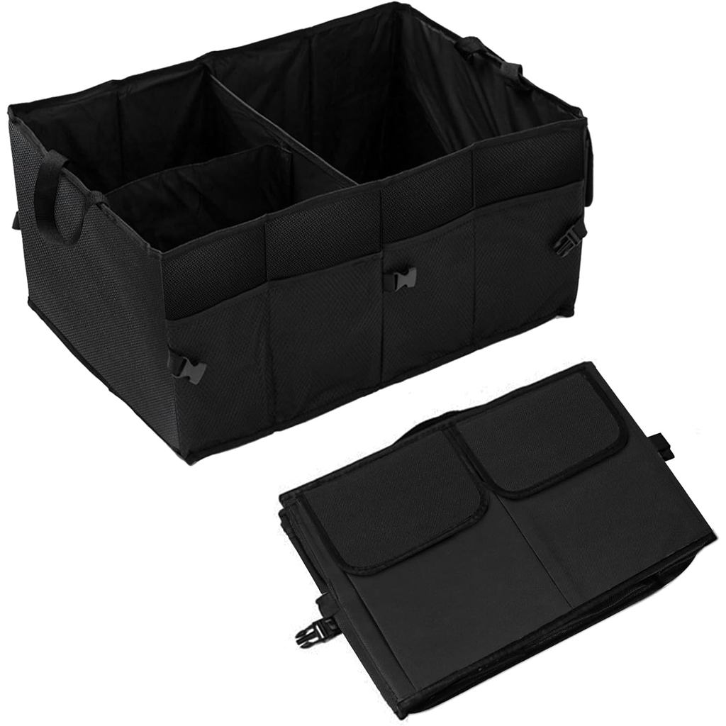 Hovom Car Trunk Organizer, Collapsible Trunk Storage Box for SUV, Multi-Compartment Car Organizers and Storage, Large Ca