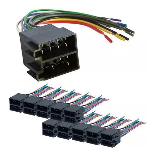 Kit 10 Chicotes Rádio Conector Iso 16 Vias Macho Storm