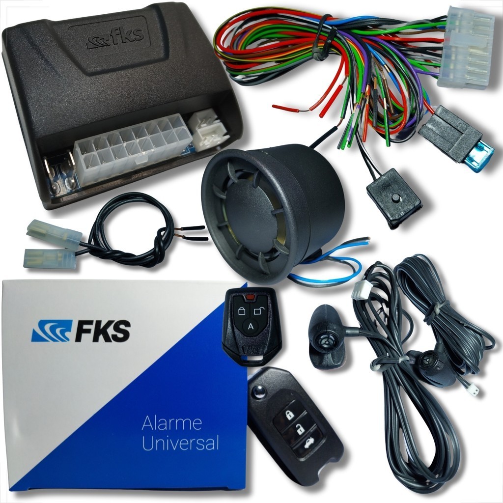 ALARME AUTOMOTIVO COMPLETO CHAVE CANIVETE E BLOQUEADOR LINHA HONDA FIT CITY CIVIC CRV UNIVERSAL
