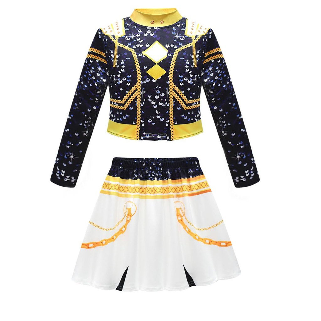 Kids Girls Kpep Demen Hanter Rume Zoiy Mire Cosplay Costume Tops Skirt Set Child Performance Halloween Party