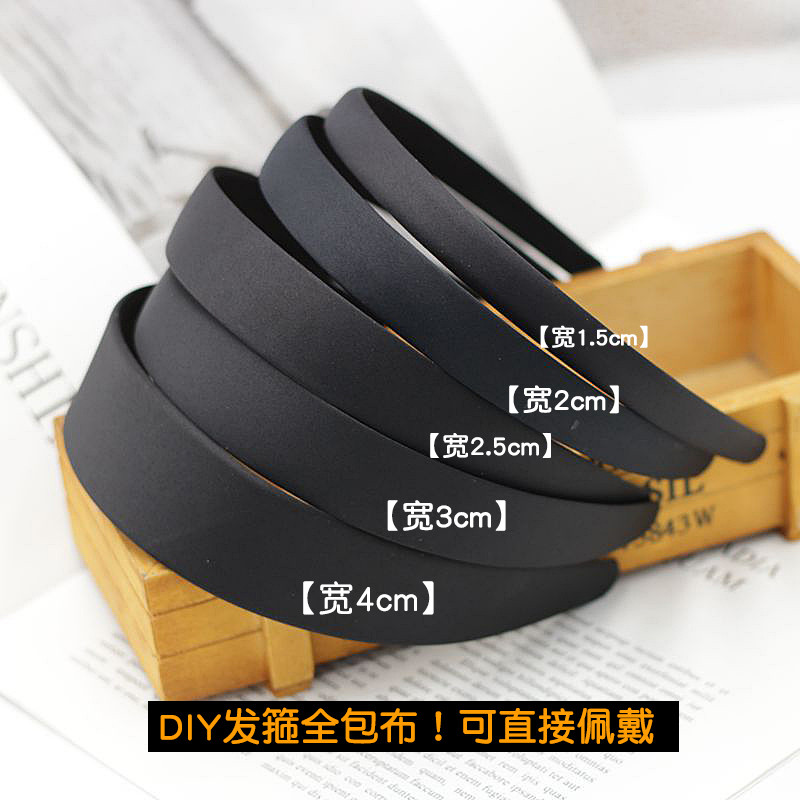 Diy Material artesanal acessórios de cabelo bandana preto tudo incluído pano bandana versão coreana tecido simples japon