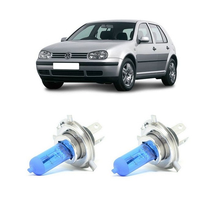 Par Lampada Super Branca Farol Baixo Golf 2007 2008 2009 2010 2011 2012 2013 8500k  H7 12v 55w