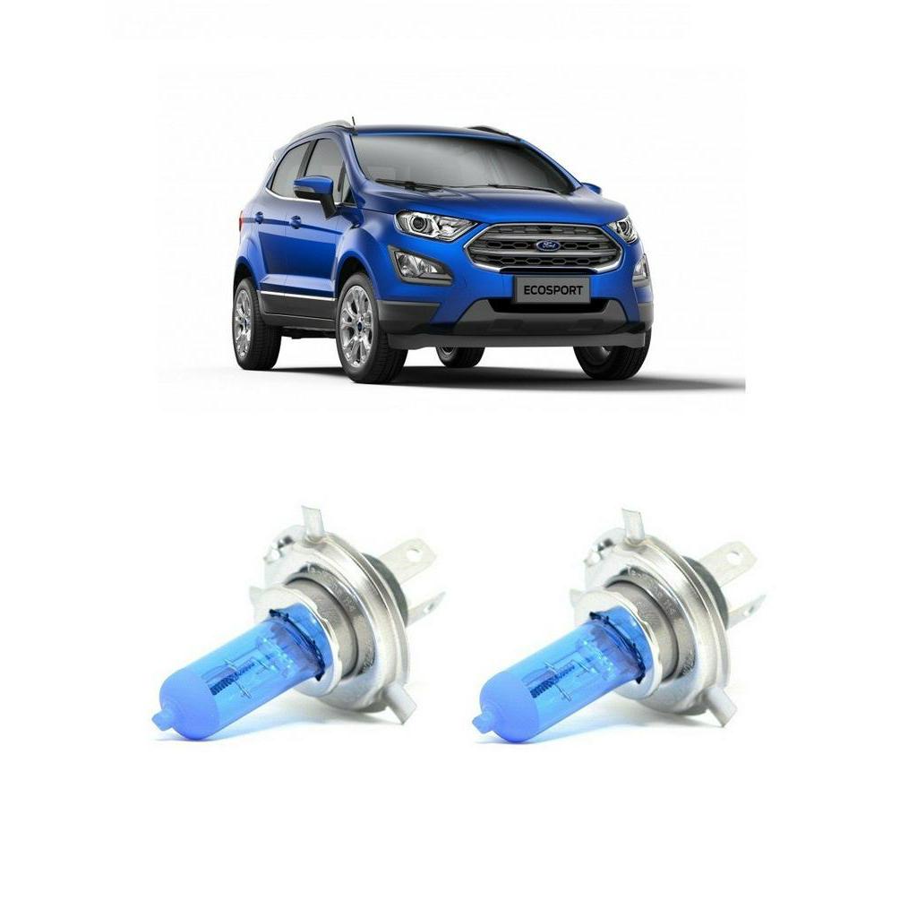 Par Lampada Super Branca Farol Baixo Ecosport 2018 2019 8500k H7 12v 55w