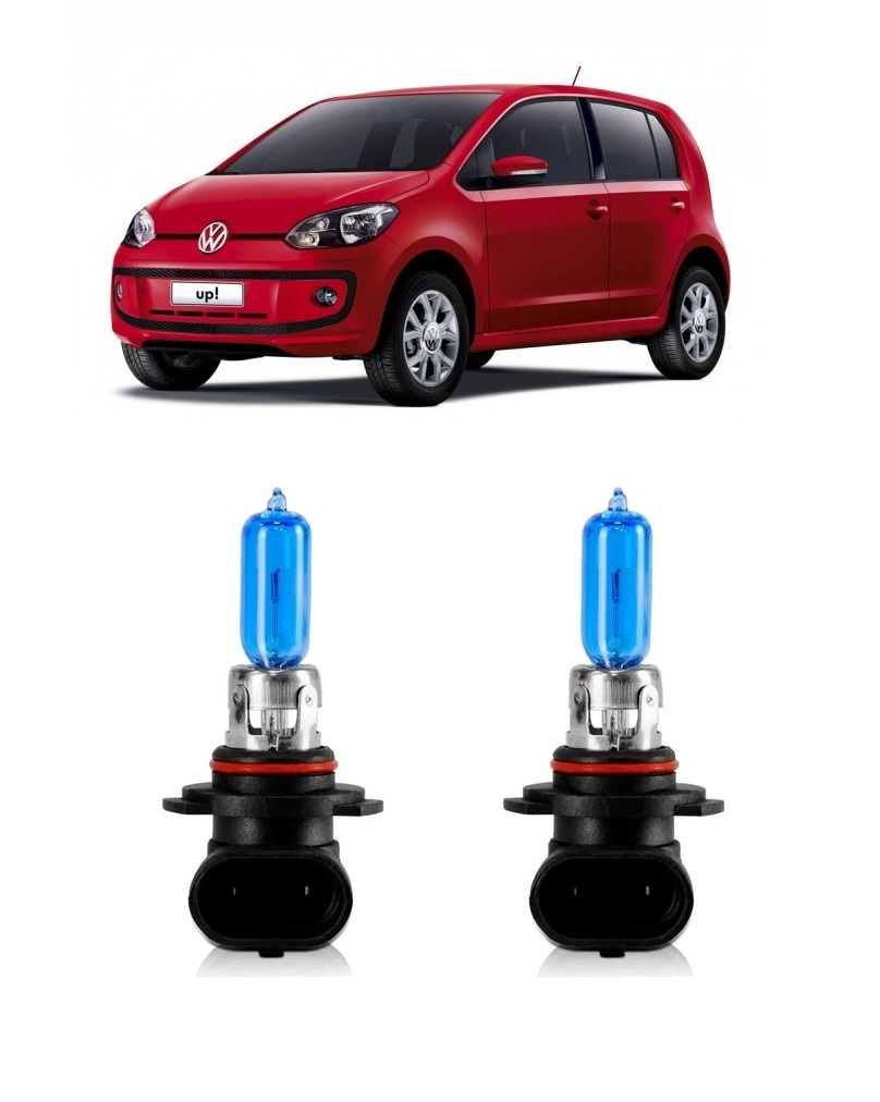 Par Lampada Super Branca Farol de Milha VW UP 2014 2015 2016 2017 2018 8500k HB4 12v 60/55w