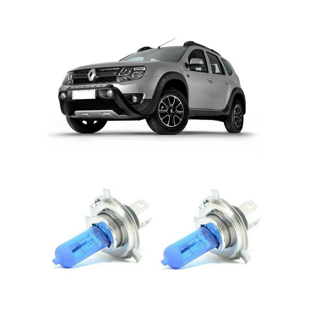 Par Lampada Super Branca Farol Baixo Renault Duster 2015 2016 2017 2018 2019 2020 8500k H7 12v 55w