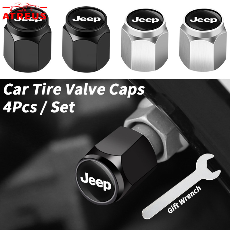 4Pcs Jeep Válvulas De Pneus De Liga Para Jeep Renegade Compass Wrangler JK Willys Patriot Liberty Grand Cherokee