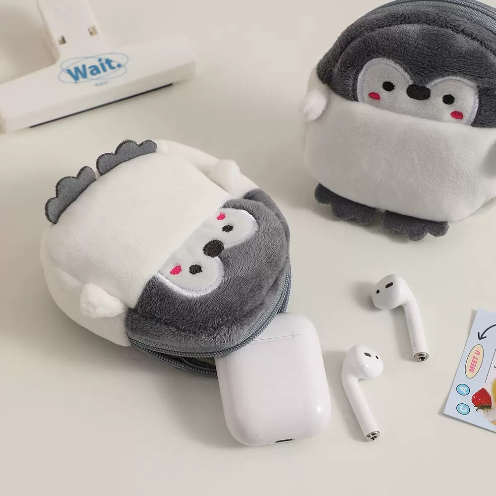 Novo Novo Lindo Lindo Pequeno Porta-moedas de Pinguim Vermelho Envelope de Dados Bolsa de Moedas