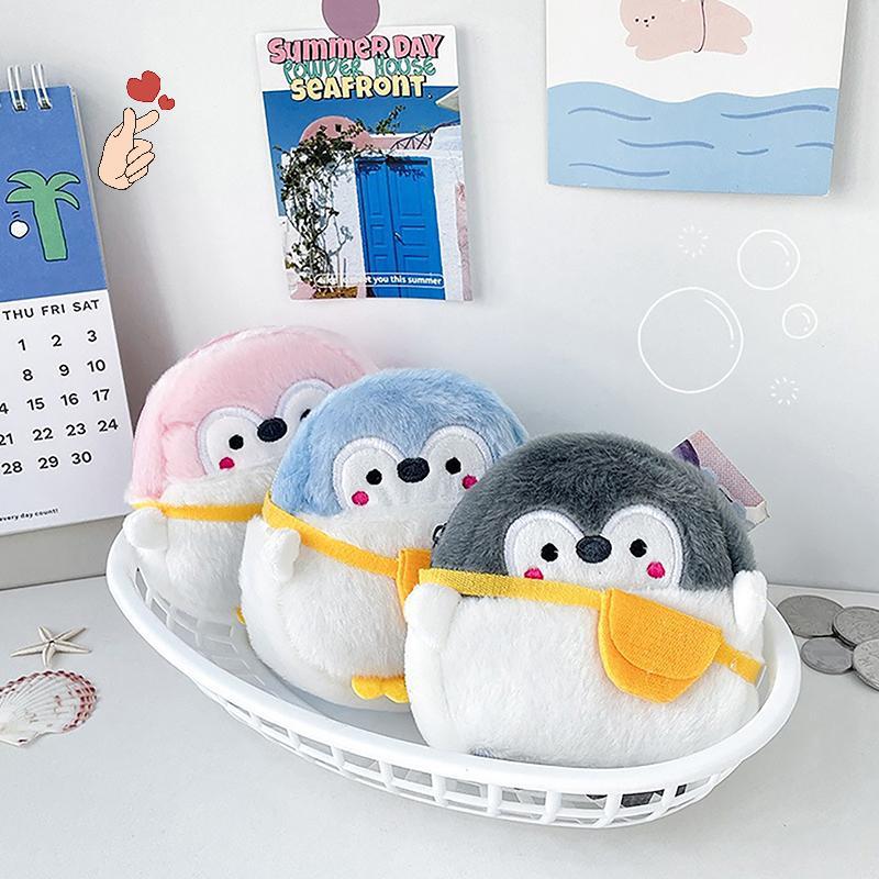 [PEBR] Bolsa De Moedas De Pinguim Pequeno Fofo Mini Desenho Animado Linda Linha De Dados Simplicidade Acessórios Durávei