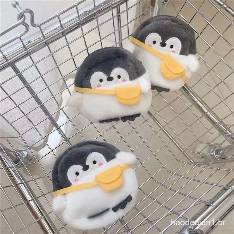 Novo ins bonito pequeno pinguim moeda bolsa Mini carteira chave diversos armazenamento pingente titular do cartão/amtl