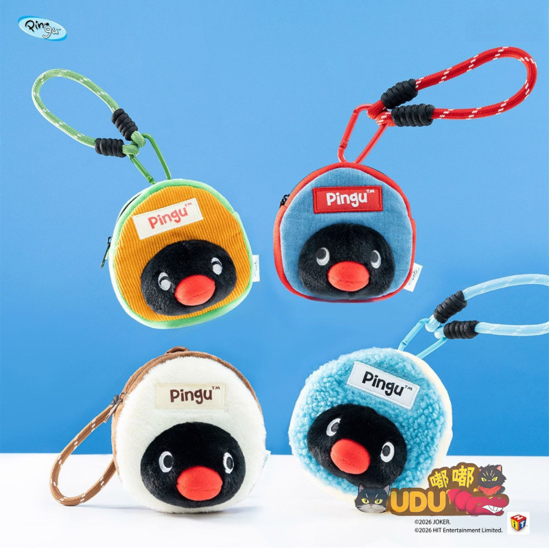 Autêntico] Pingente de Pelúcia Pingu Porta-Moedas, Bonito Pinguim Pequeno, Capa para Fone de Ouvido, Presente para Amigo