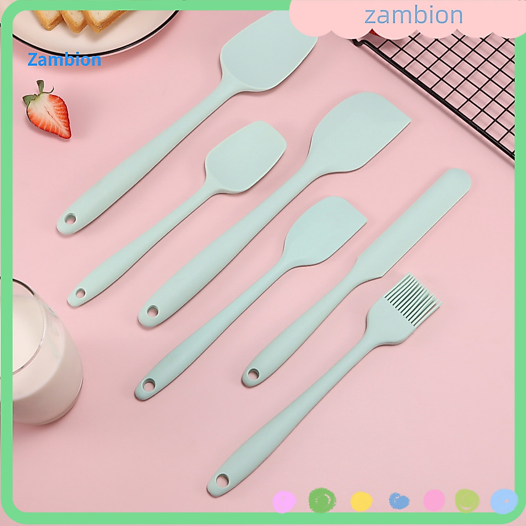 Small Silicone Spatula Set 6pcs Heat Resistant Non-slip Flexible Kitchen Utensils for Baking Stir-frying Food Grade Cook