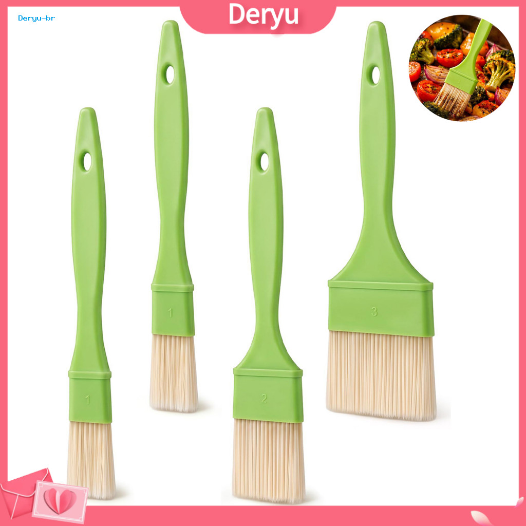 Pastry Brush for Baking Marinade for Meat 4pcs Set Soft Heat Resistant Bristles for Cooking Grilling Bbq Professional Ki