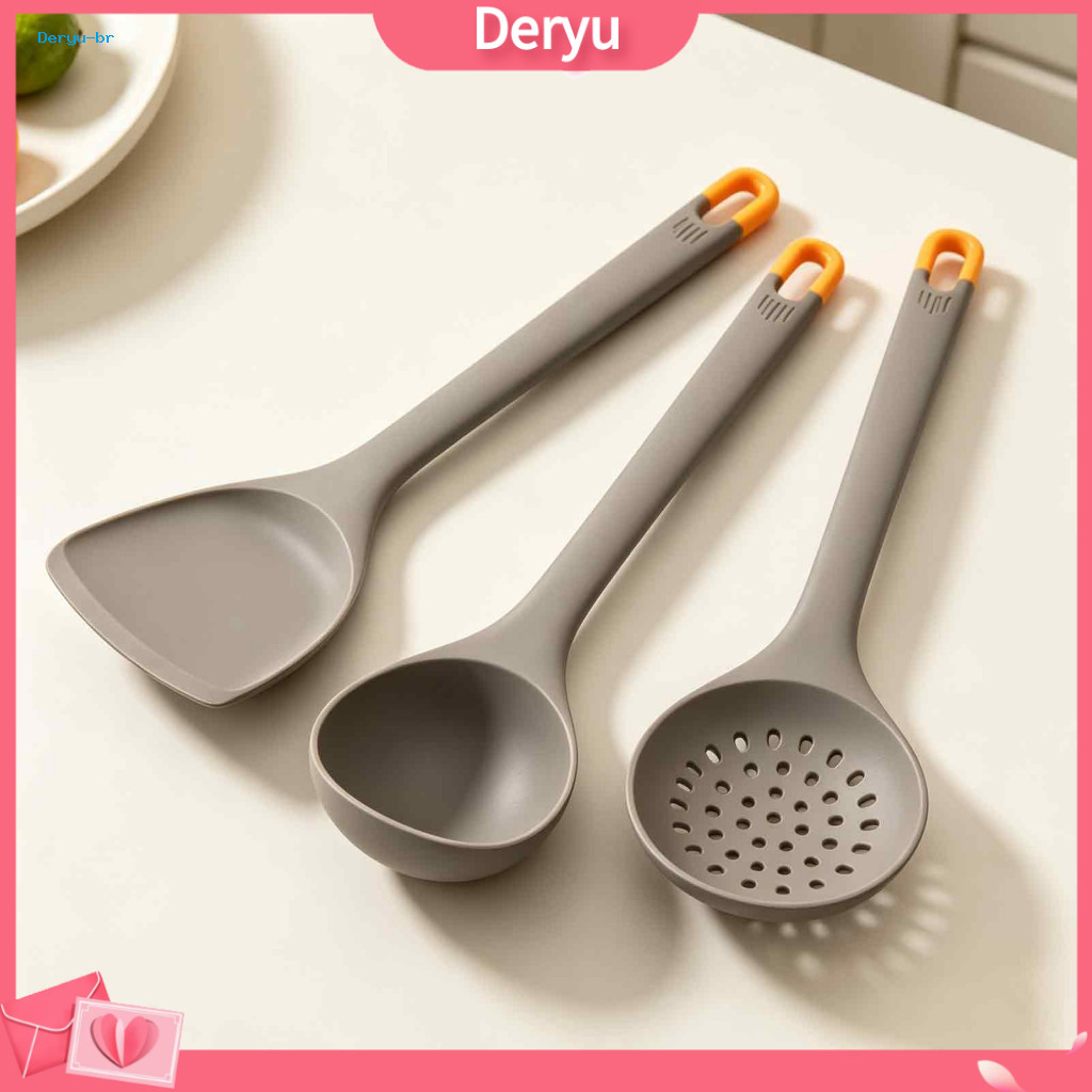 Nonstick Silicone Kitchen Utensil Set Stain Resistant Odorless Cooking Utensils Heat Non-stick Long Handle for Pots for