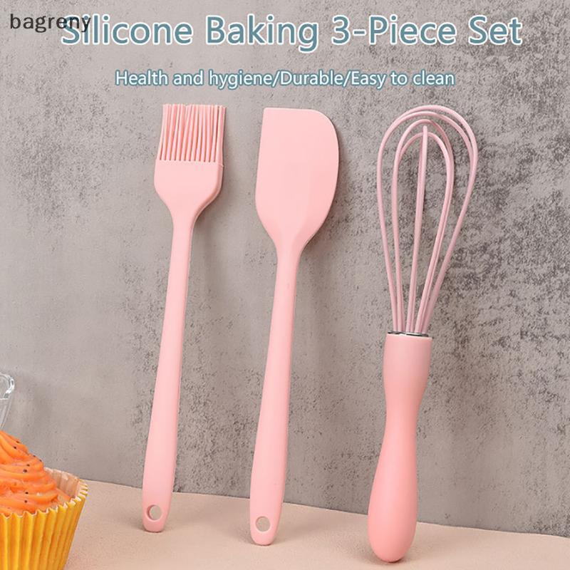 [bagreny] 3 Pçs/Set Conjunto De Cozimento De Silicone Bolo Creme Espátula Raspador Cozinha Doméstica Batedor De Ovos Chu