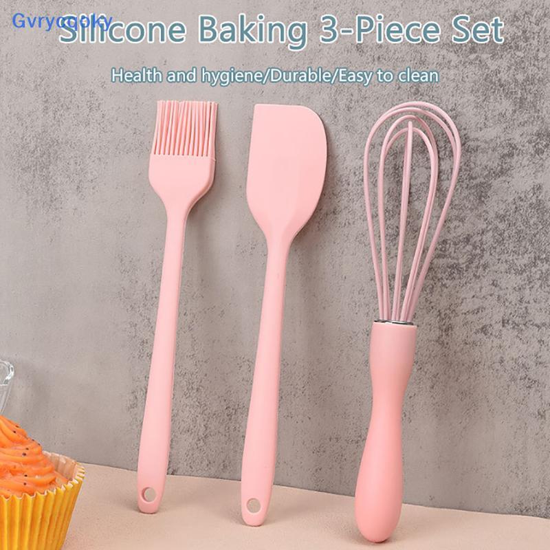 Gvrycqoky 3 Pçs/Set Conjunto De Cozimento De Silicone Bolo Creme Espátula Raspador Cozinha Doméstica Batedor De Ovos Chu