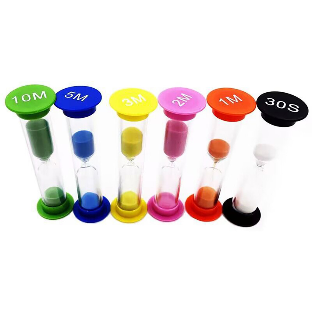 Sand Clock Timer Board Game 6 Pcs Colorful Timers Hourglass Set – Kids Toothbrushing Cooking Games School Office for F