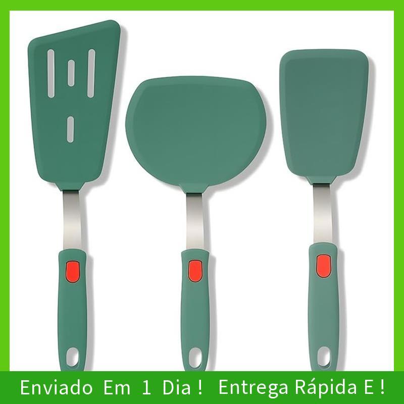 - joyce Conjunto De Utensílios De Cozinha Espátula De Silicone Turner Set Aço Inoxidável Dentro Da
