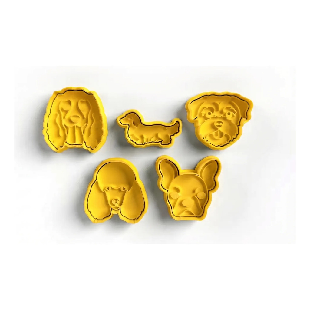 Kit 5 Cortadores Cachorros Temático Biscoito Bolacha Dog Pet