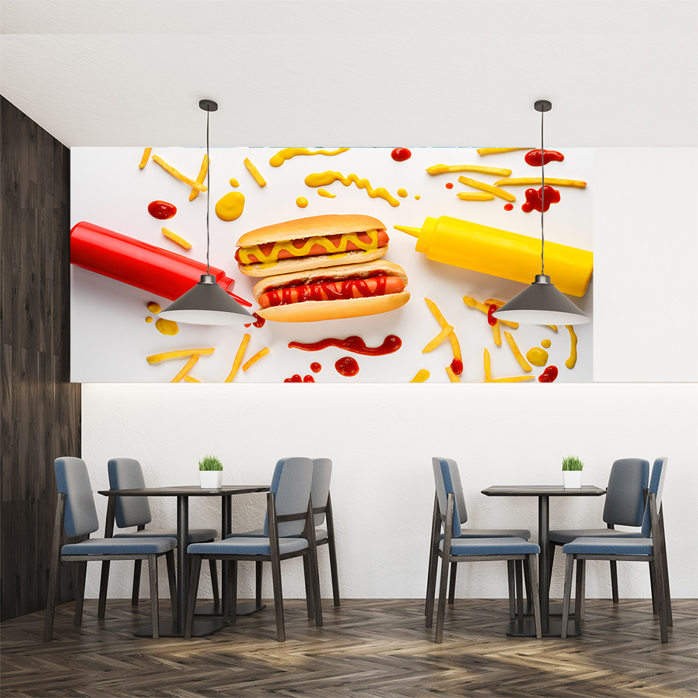 Painel Adesivo Decorativo Hot-dog Restaurante Lanchonete