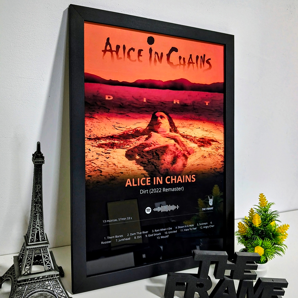 Quadro Decorativo A4/A3 Spotify Album Dirt (2022 Remaster) Alice In Chains