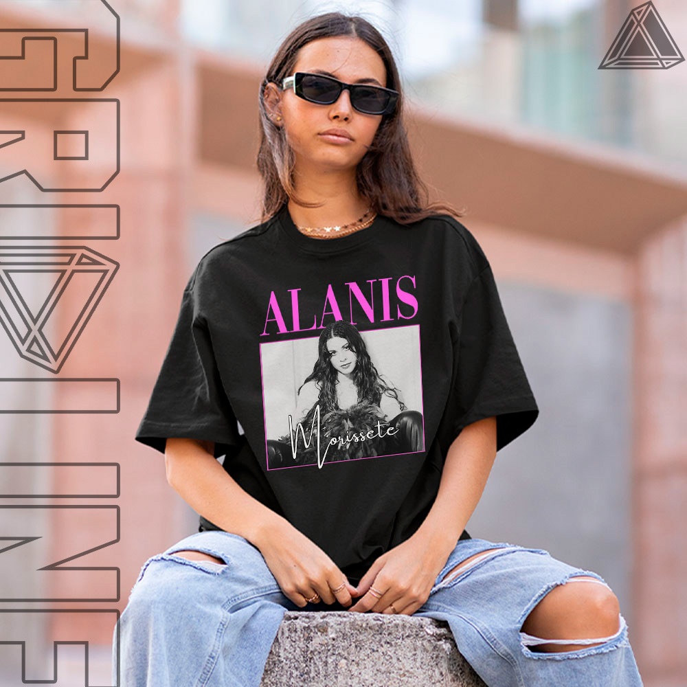 Camiseta Alanis Morissette Cantora Music Ironi Remaster Style Unissex