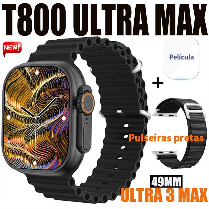 2025 T800 Ultra 3 MAX Mais Recente Smartwatch Relógio Inteligente IWO Série 10 2.19 Polegadas Sem Fio 1UQT