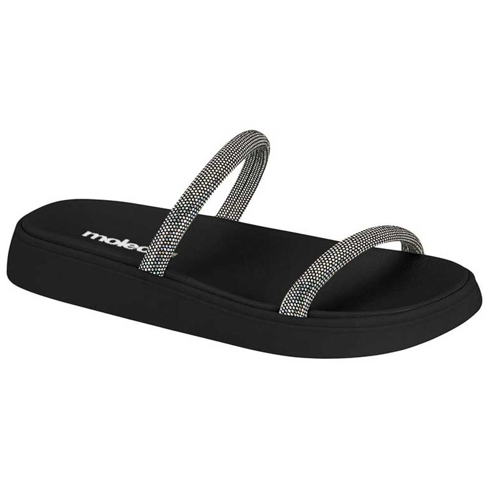 Chinelo Flatform Preto Holográfico Moleca 5507.100