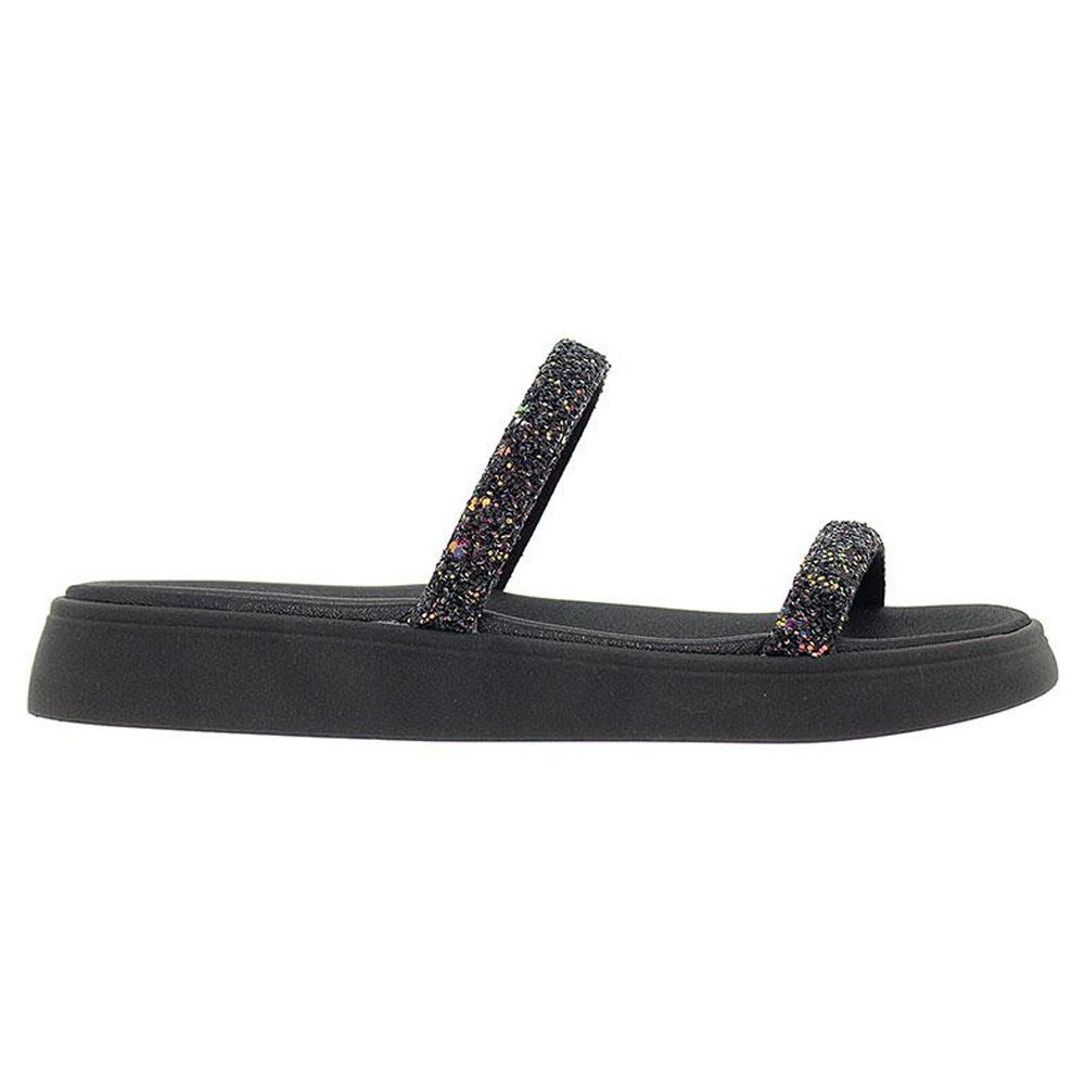 Chinelo Flatform Multi Preto Maxxi Glitter Moleca 5507.100