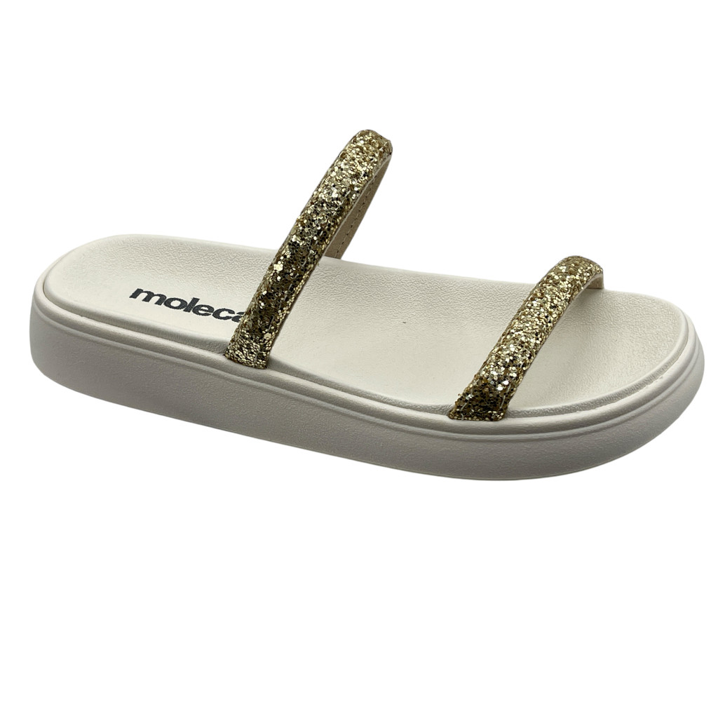Chinelo Flatform Slide Tira Maxi Glitter Moleca 5507.100