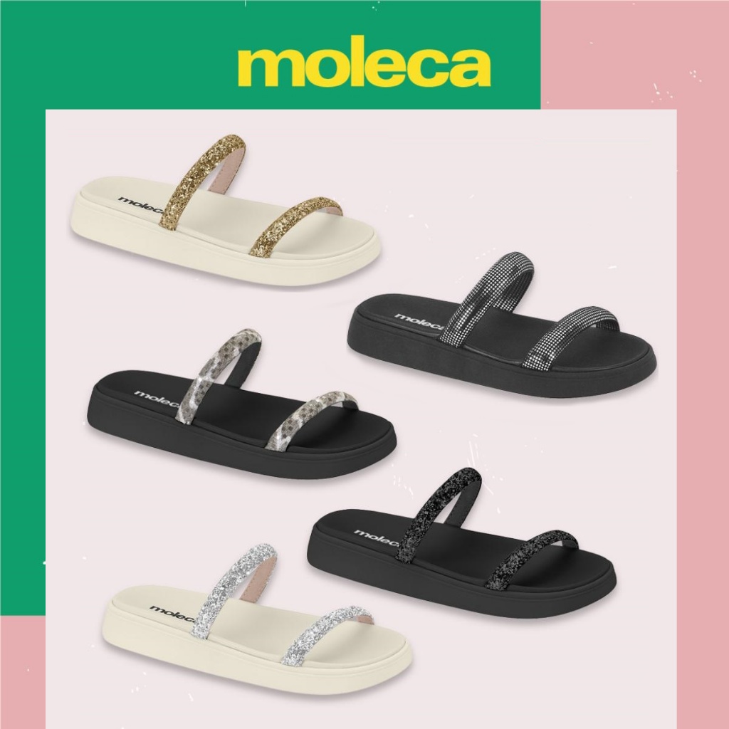Sandália Papete Feminina Moleca Birken Elegante Confortável 5507.101 & 5507.100