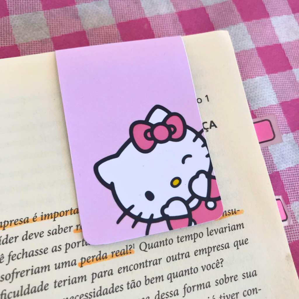 Kit de 5 Marcadores Magnéticos – Hello Kitty - Marcadores de Página Magnéticos para Livro