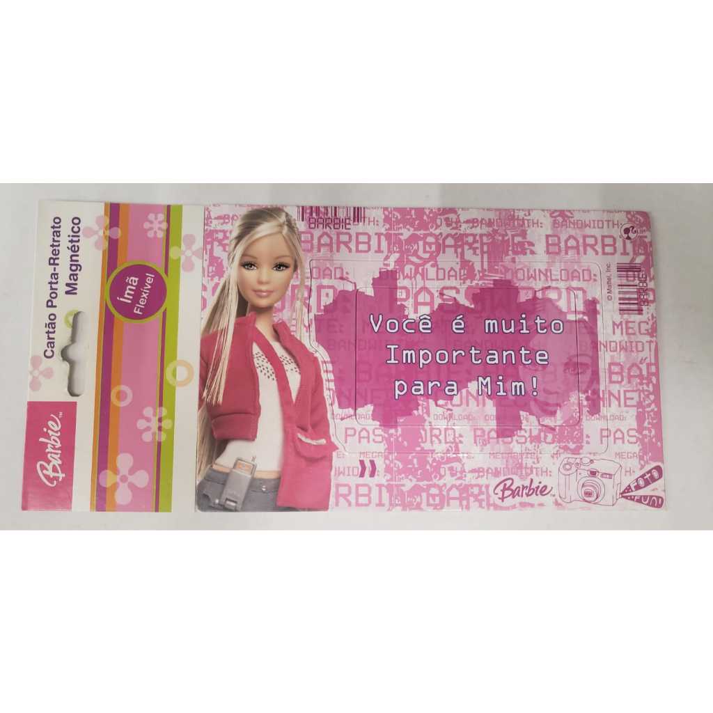 Cartão Porta Retrato Magnético Barbie/Hello Kitty/ Betty Boop