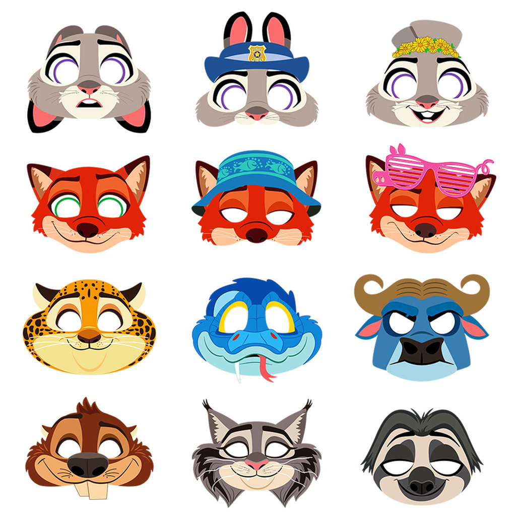 Máscara de cidade de Animal louco coelho Judy Nick raposa leão relâmpago guaxinim mostrar aniversário reunião anual ader